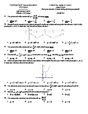 Kiểm tra định kỳ làn 1 môn Toán - Mã đề 301